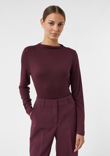 Burgundy Rib Knit Top