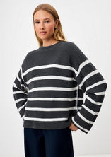 Black White Stripe Pullover