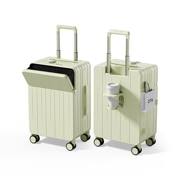 Top Opening PC Hard Shell Suitcase, 20-inch International Carry On Luggage with Front Pocket, TSA Lock, 360 Spinner Wheels, Lightweight - Ideal for Business Mint Green