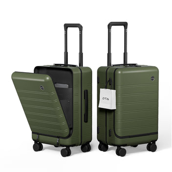 Top Opening PC Hard Shell Suitcase, 20-inch International Carry On Luggage with TSA Lock, 360 Silent Spinner Wheels, Lightweight - Ideal for Business Travel Suitcase Green