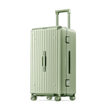 Carry On Luggage - Zipperless, Aluminum Frame Trunk, Hard Shell International Suitcase, Airline Approved with Detachable Liner and Wheels Olive Green