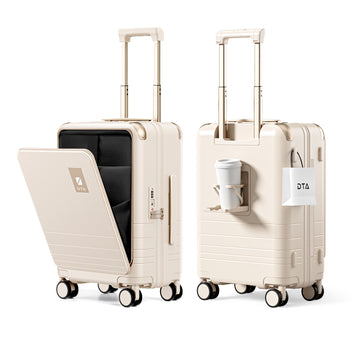 Top Opening PC Hard Shell Suitcase, 20-inch International Carry On Luggage with TSA Lock, 360 Silent Spinner Wheels - Ideal for Business Travel Suitcase Beige