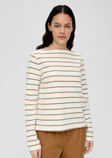 White Striped Knit Top