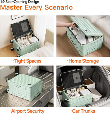 Expandable Lightweight PC Hard Shell Suitcase, 20-inch Carry On Luggage with TSA Lock, 360 Silent Spinner Wheels, Top Opening & Cup Holder - Ideal for Business Travel Suitcase Mint Green