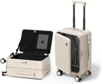 Top Opening Expandable Lightweight PC Hard Shell Suitcase, 20 Inch Carry On Luggage with TSA Lock, 360 Silent Spinner Wheels, Cup Holder, Ideal for Business Travel Suitcase